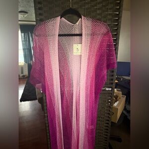 Pink and Purple Mesh Cover-Up